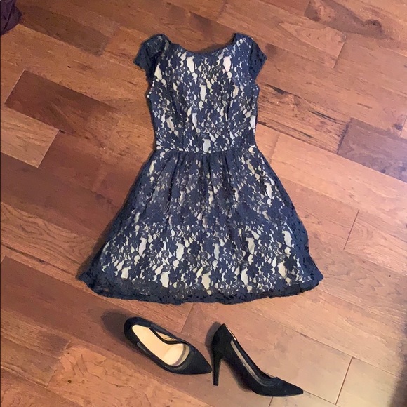 b darlin navy blue lace dress